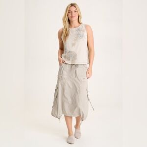 XCVI Castalina Poplin Cargo Midi Women's Skirt,
Whitecap Pigment